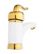 شیر دستشویی سفید طلایی قاجاری